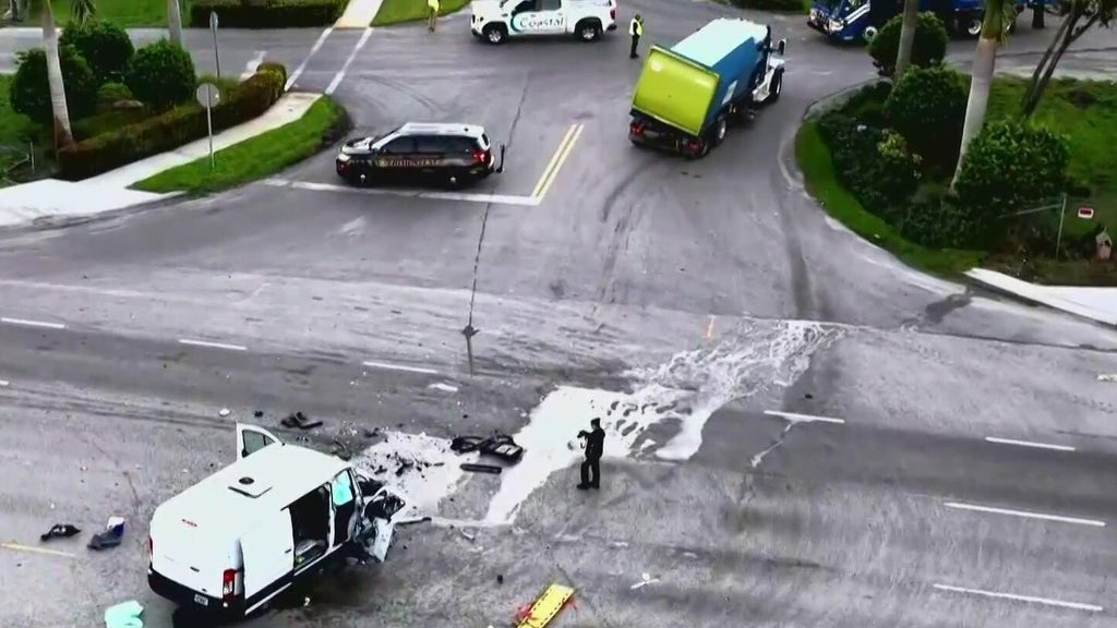 3 injured in violent Davie crash involving van, recycling truck, police say — CBS Miami, Crystal Health news