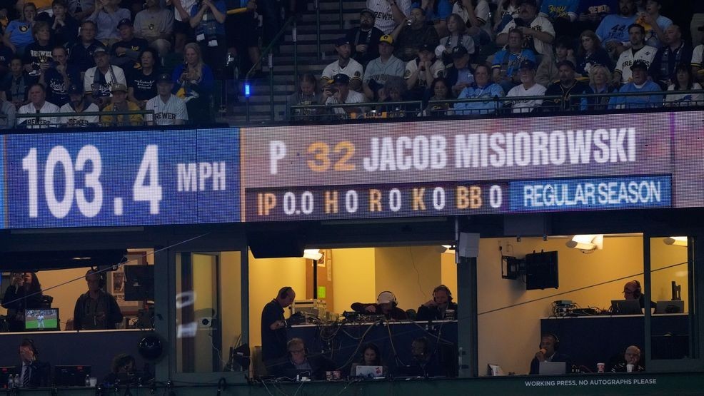 Brewers' Jacob Misiorowski sets World Series velocity record on his first pitch — Fox 11 Green Bay Sports, Crystal Sports news