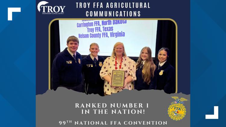Troy FFA students place first in the nation in Agricultural Communications — KCEN (Central Texas), Crystal Schools news