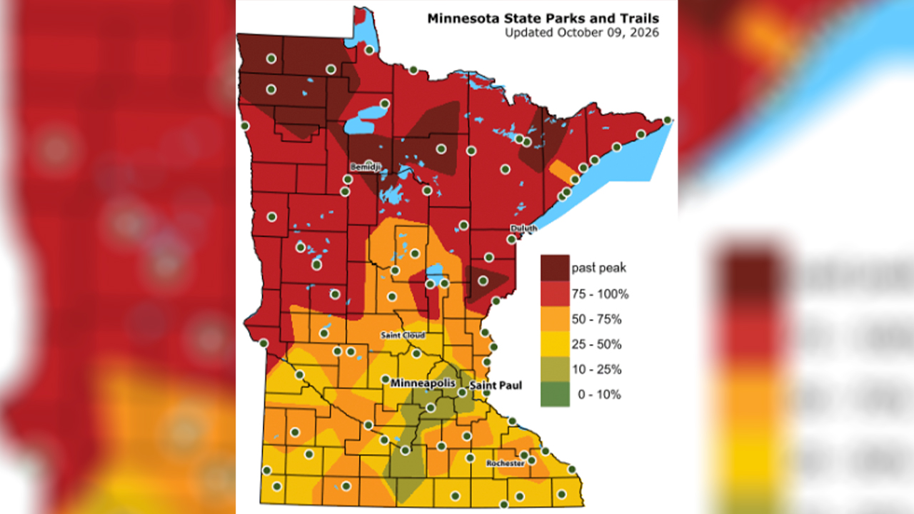 Map: Fall colors peaking across northern Minnesota — FOX 9